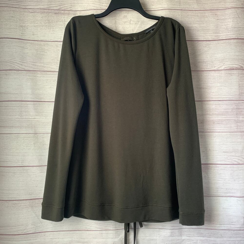 Staccato Olive Green Lace Back Shirt Long Sleeves Size XL